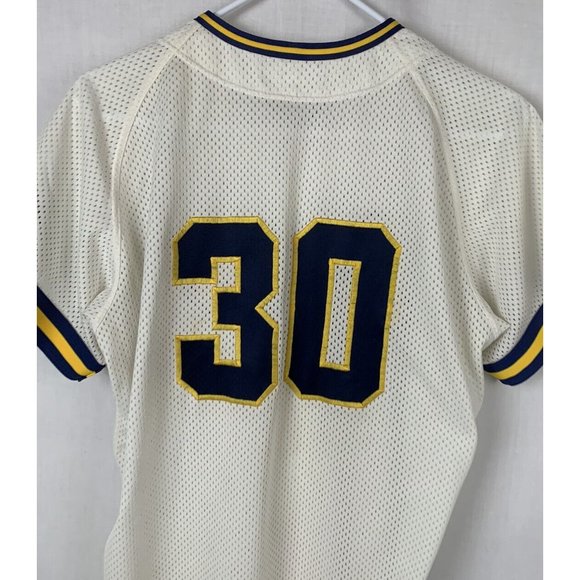 Vintage Japanese Baseball Jersey Mesh Button Japan Men’s Large 90s Pro Sewn - Picture 2 of 8